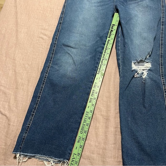 Levi Wide Leg Distressed Raw Hem Jeans Plus Size 16 Relaxed Baggy Boyfriend - Picture 5 of 8